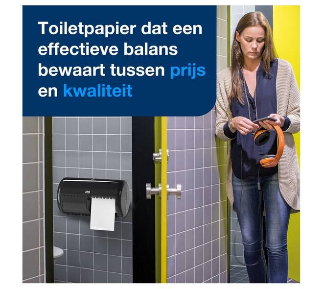 Toiletpapierdispenser Tork T4 Elevation duo zwart 557008