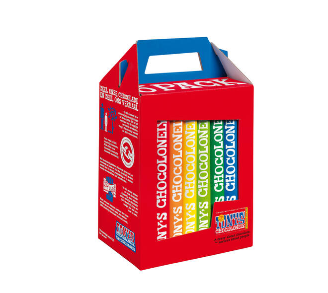 Chocolade Tony's Chocolonely Rainbowpack Classic 6 repen à 180gr