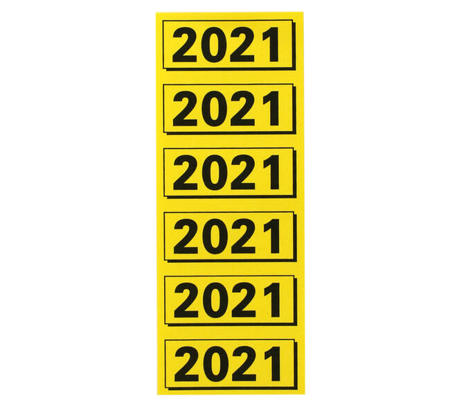 Rugetiket Elba 2021 geel met zwarte opdruk 120 stuks