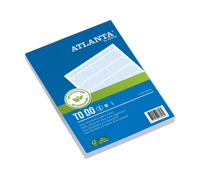 Things to do Djois Atlanta recycled papier Blok 148x105mm 100vel 70gr blauw