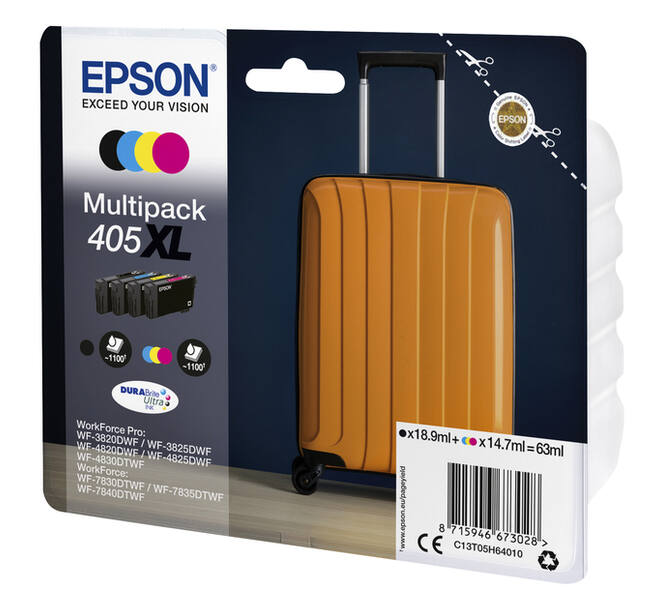Inktcartridge Epson 405XL T05H64 zwart + 3 kleuren