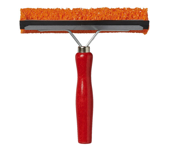 Raamtrekker ProPlus met houten steel 145mm rood