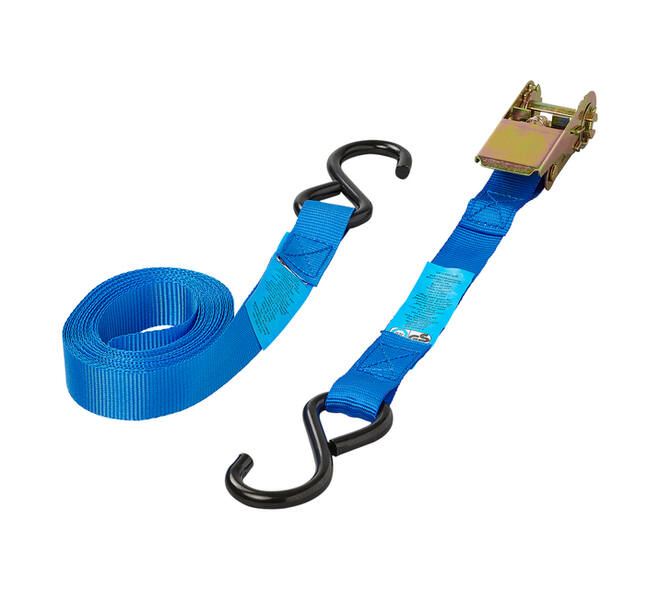 Spanband ProPlus ratel 5 meter met 2 haken blauw