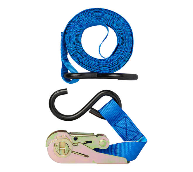 Spanband ProPlus ratel 5 meter met 2 haken blauw
