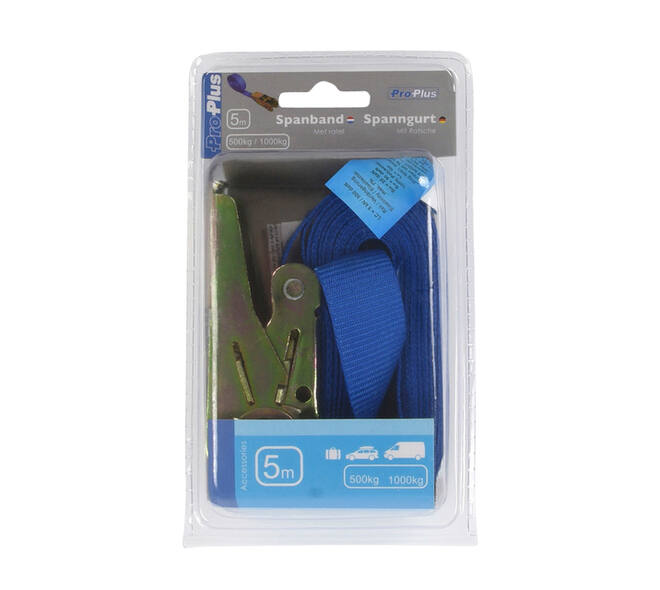 Spanband ProPlus ratel 5 meter blauw