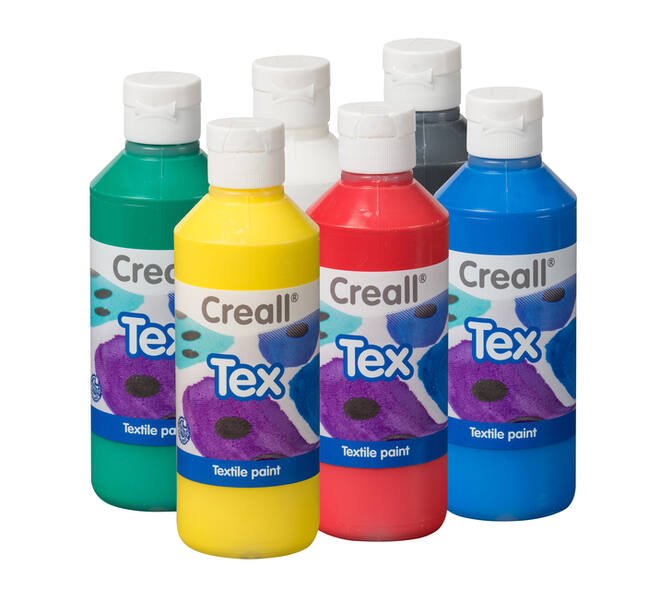 Textielverf Creall Tex 6 stuks 6 kleuren à 250ml