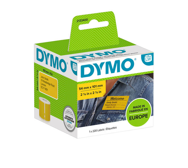 Etiket Dymo LabelWriter naamkaart 54x101mm 1 rol á 220 stuks geel