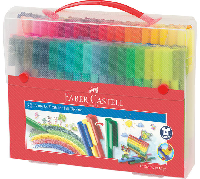 Kleurstiften Faber-Castell Connector assorti cadeauset à 80 stuks
