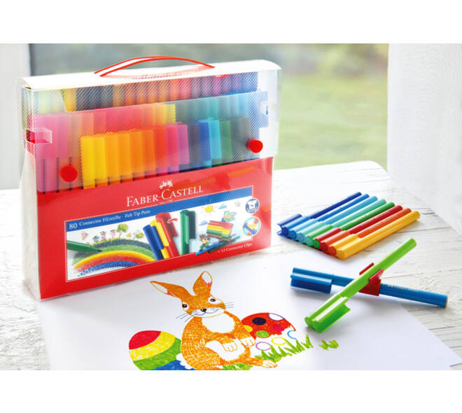 Kleurstiften Faber-Castell Connector assorti cadeauset à 80 stuks
