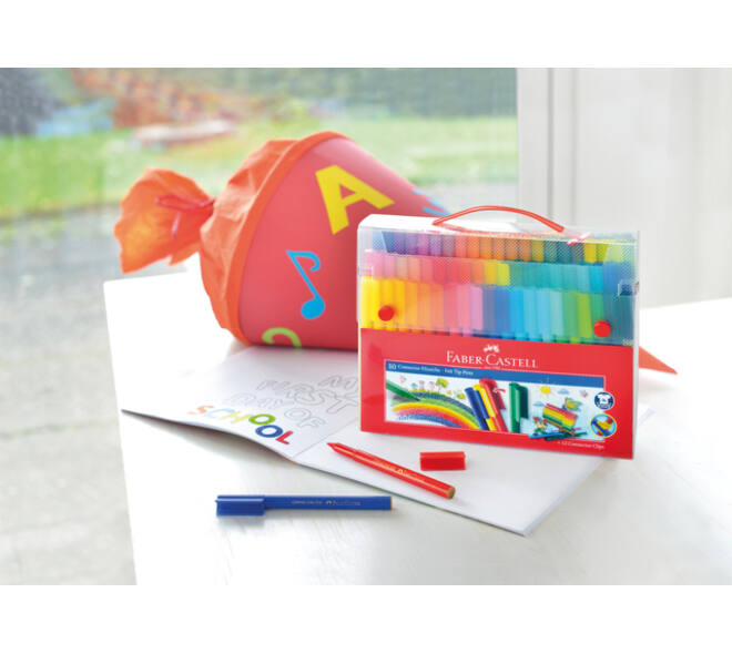 Kleurstiften Faber-Castell Connector assorti cadeauset à 80 stuks