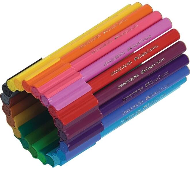 Kleurstiften Faber-Castell Connector assorti koffer à 60 stuks