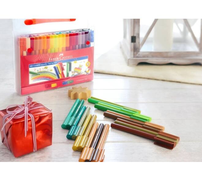 Kleurstiften Faber-Castell Connector assorti koffer à 60 stuks