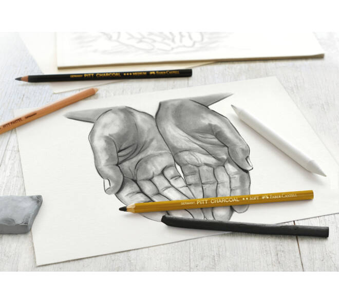 Houtskool Faber-Castell set 7-delig