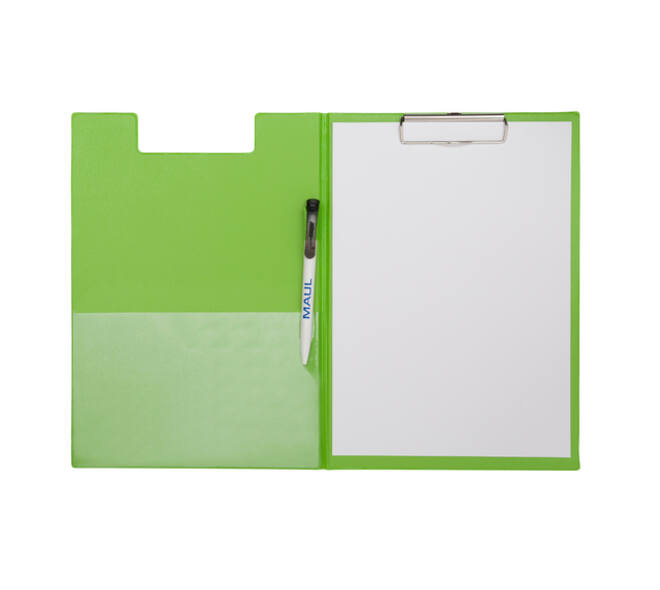 Klembordmap MAUL A4 staand met penlus PVC neon groen