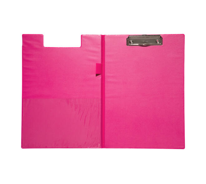 Klembordmap MAUL A4 staand met penlus PVC neon roze