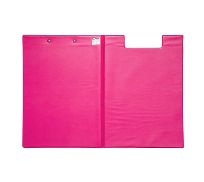 Klembordmap MAUL A4 staand met penlus PVC neon roze