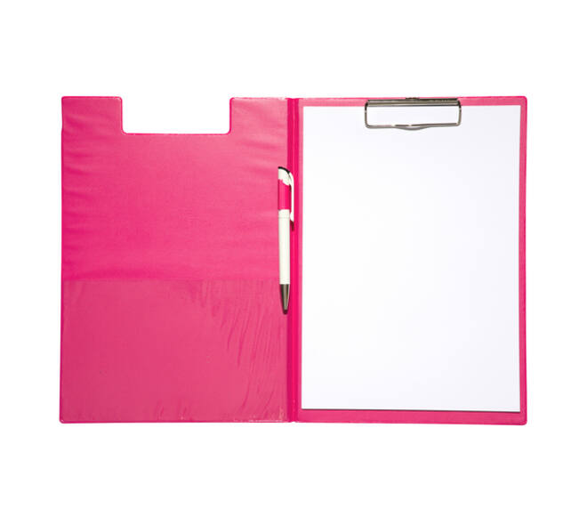 Klembordmap MAUL A4 staand met penlus PVC neon roze