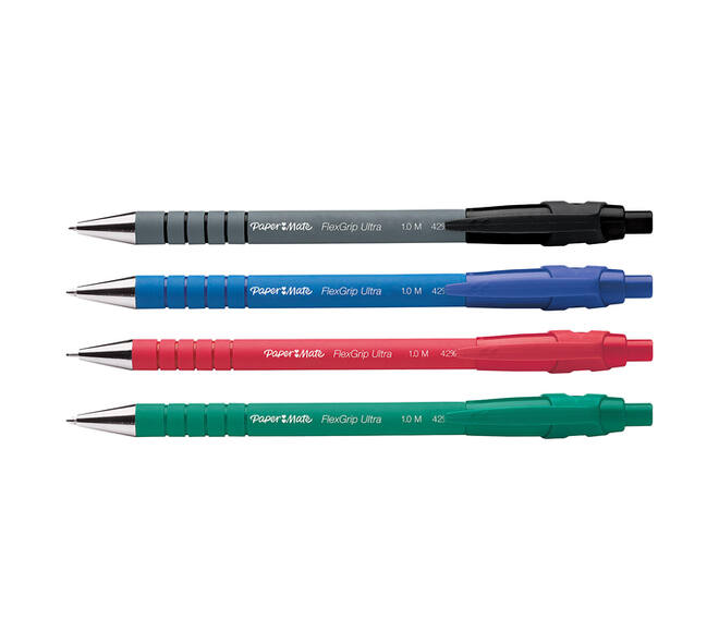 Balpen Paper Mate Flexgrip Ultra medium assorti blister 3+1 gratis