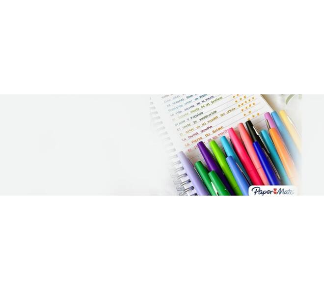 Fineliner Paper Mate Flair Metallic medium blister à 6 stuks
