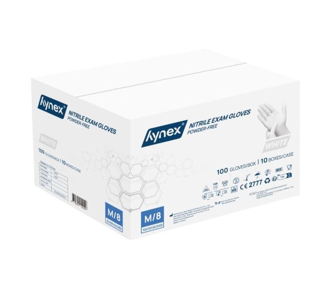 Handschoen Hynex nitril M wit 3.5g 100 stuks
