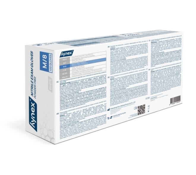 Handschoen Hynex nitril M wit 3.5g 100 stuks
