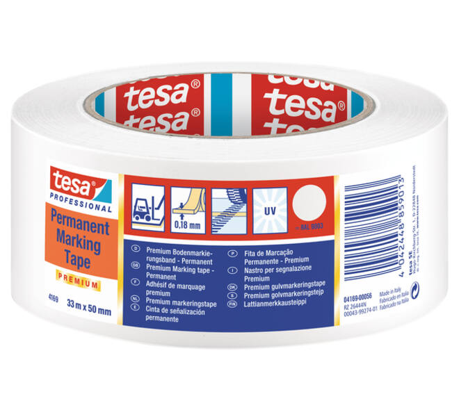 Vloermarkeringstape tesa® Professional 4169 PV3 50mmx30m wit