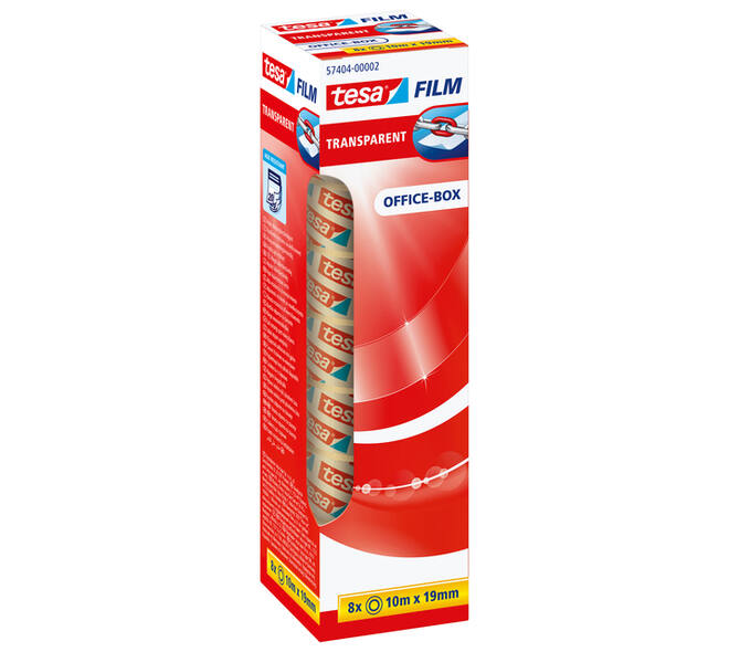 Plakband tesafilm® 10mx19mm transparant 8 rollen