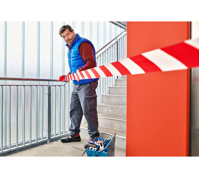Waarschuwings- en markeerlint tesa® Signal 100mx80mm rood-wit