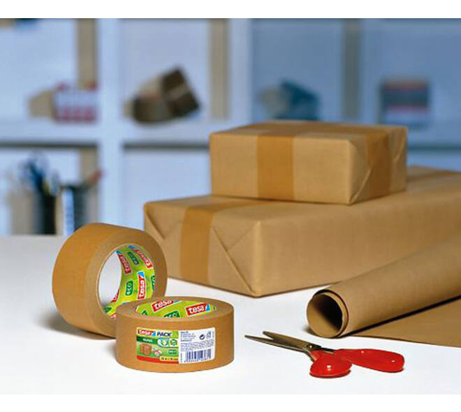 Verpakkingstape tesapack® papier ecoLogo® 25mx38mm bruin