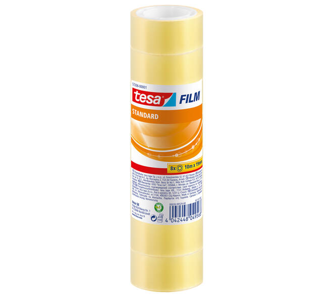 Plakband tesafilm® Standaard 10mx19mm transparant 8 rollen