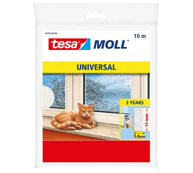 tochtstrip tesamoll® Universal schuimprofiel zelfklevend 10mx15mm wit