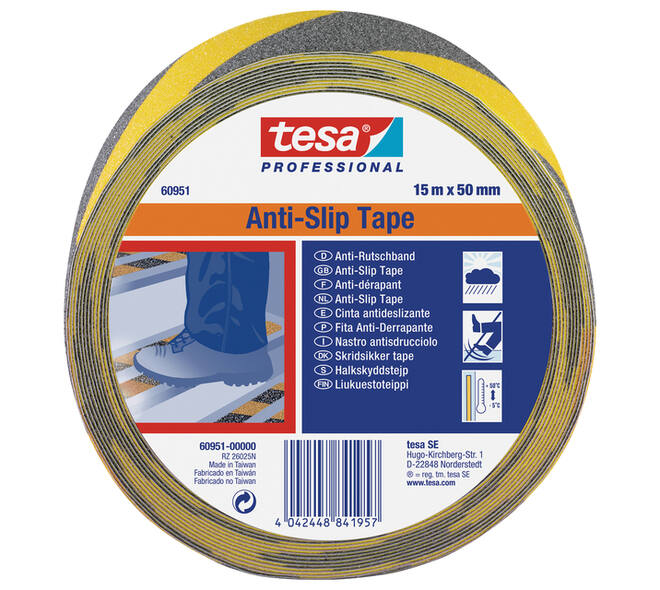 Antisliptape tesa® Professional 60951 50mmx15m zwart/geel