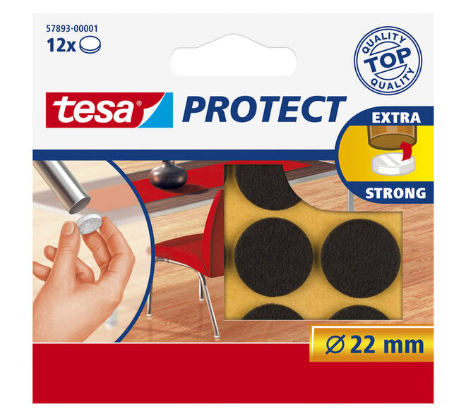 Beschermvilt tesa® Protect anti-kras  Ø22mm bruin 12 stuks