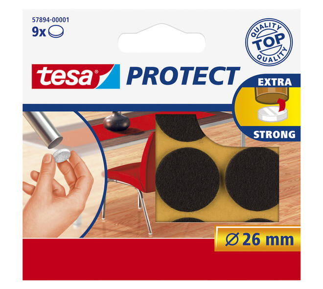 Beschermvilt tesa® Protect anti-kras  Ø26mm bruin 9 stuks
