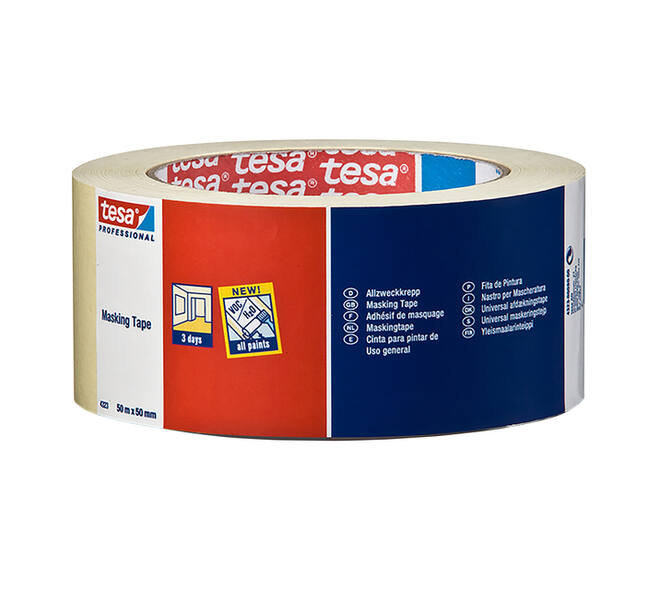 Afplaktape tesa® Professional 4323 50mmx50m lichtcrème