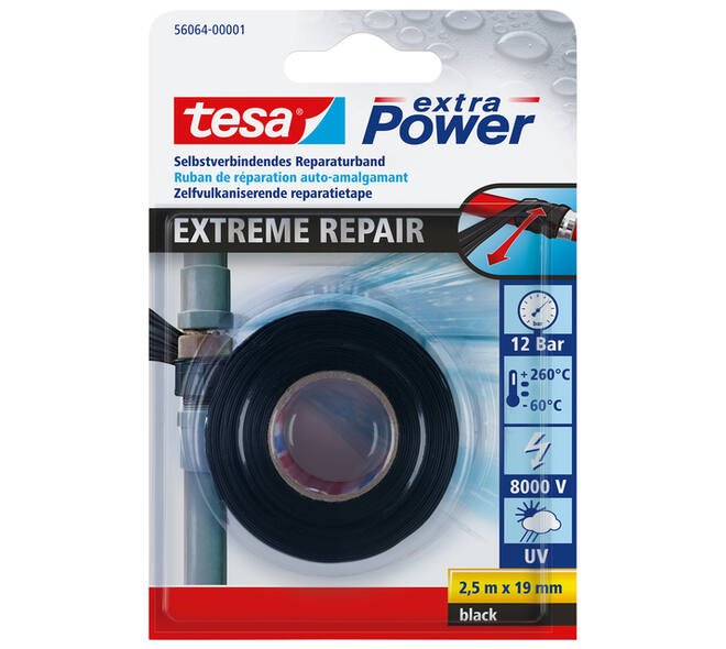 Reparatietape tesa® Extreme Repair 2.5mx19mm zwart