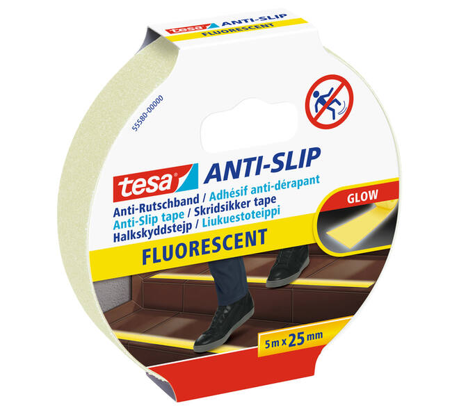 Anti-slip tape tesa® 5mx25mm fluoriserend