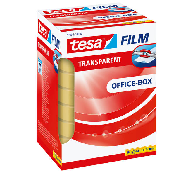 Plakband tesafilm® 66mx19mm Transparant 8 rollen