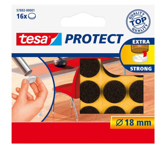 Beschermvilt tesa® Protect anti-kras  Ø18mm bruin 16 stuks