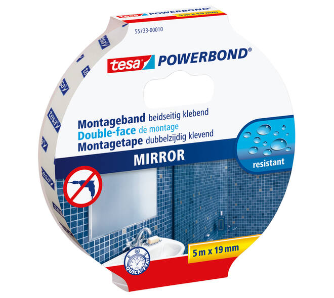 Montagetape tesa® Powerbond Spiegel dubbelzijdig 5mx19mm