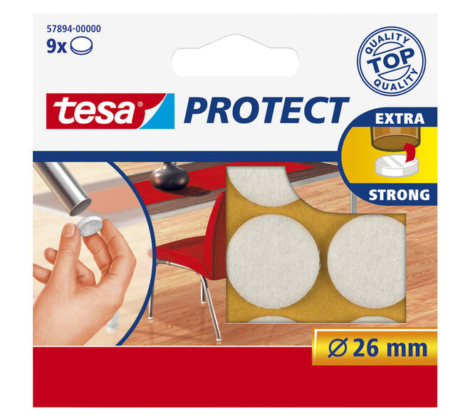Beschermvilt tesa® Protect anti-kras  Ø26mm wit 12 stuks