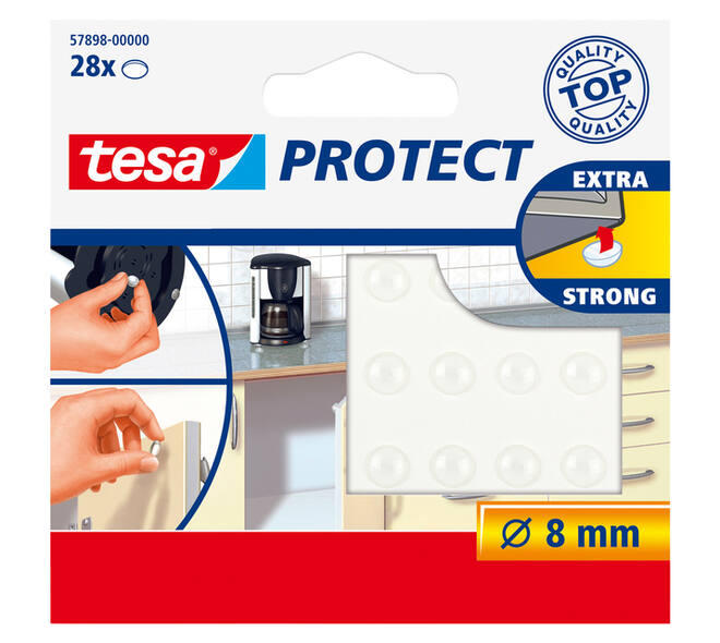 Anti-slip en geluiddempers tesa® Protect rond  Ø8mm transparant 28 stuks