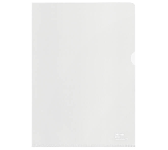 Insteekmap L-model Esselte A4 100% gerecycled 0.10mm transparant 100 stuks