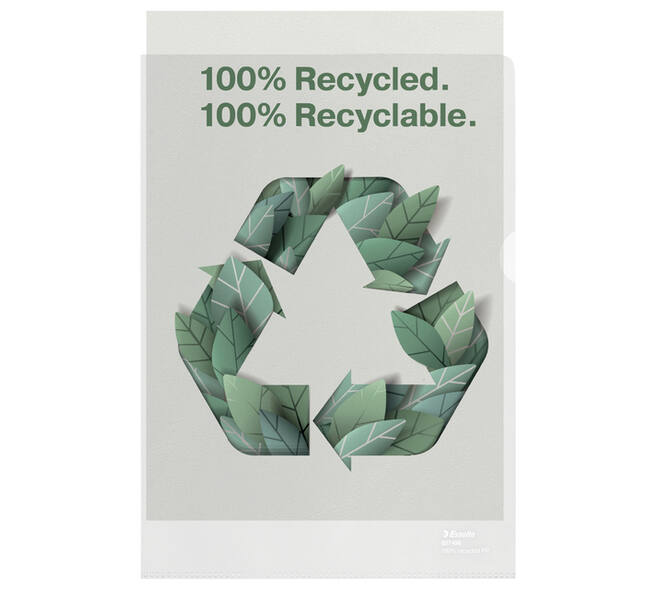 Insteekmap L-model Esselte A4 100% gerecycled 0.10mm transparant 100 stuks