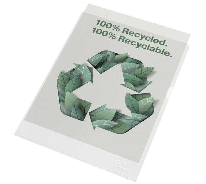 Insteekmap L-model Esselte A4 100% gerecycled 0.10mm transparant 100 stuks