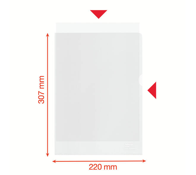 Insteekmap L-model Esselte A4 100% gerecycled 0.10mm transparant 100 stuks