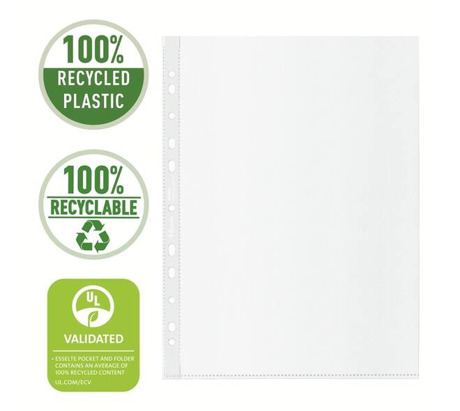 Showtas Esselte recycle PP A4 70µ 11-gaats transparant 100 stuks