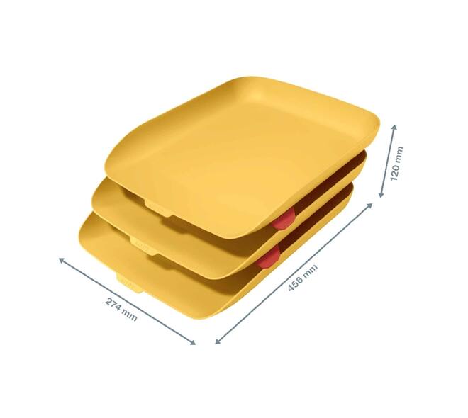 Brievenbak Leitz Cosy set van 3 A4 warm geel