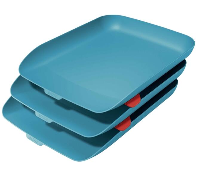 Brievenbak Leitz Cosy set van 3 A4 sereen blauw