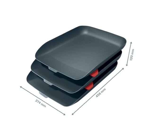 Brievenbak Leitz Cosy set van 3 A4 fluweel grijs
